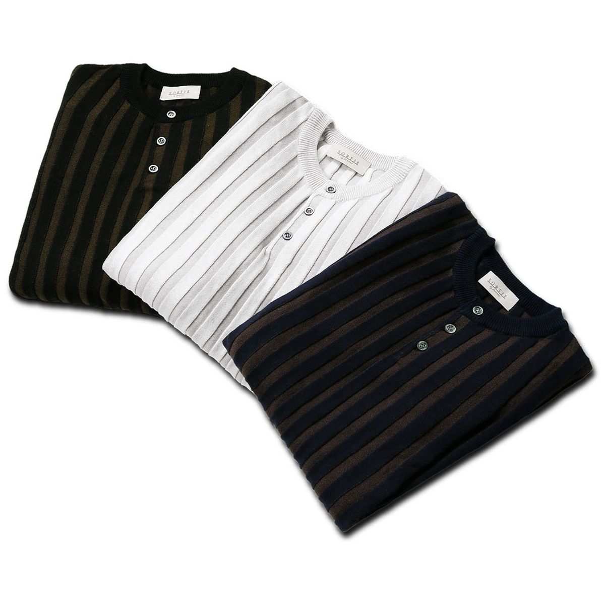 솔티(SORTIE) Reverse Combination Henly neck Knit (Ivory)