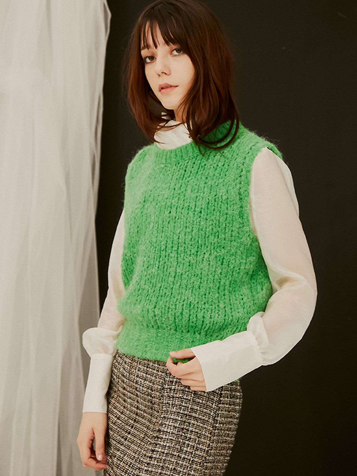 쏘리, 투 머치 러브(SORRY, TOO MUCH LOVE) Candy Wool Knit Vest_Green