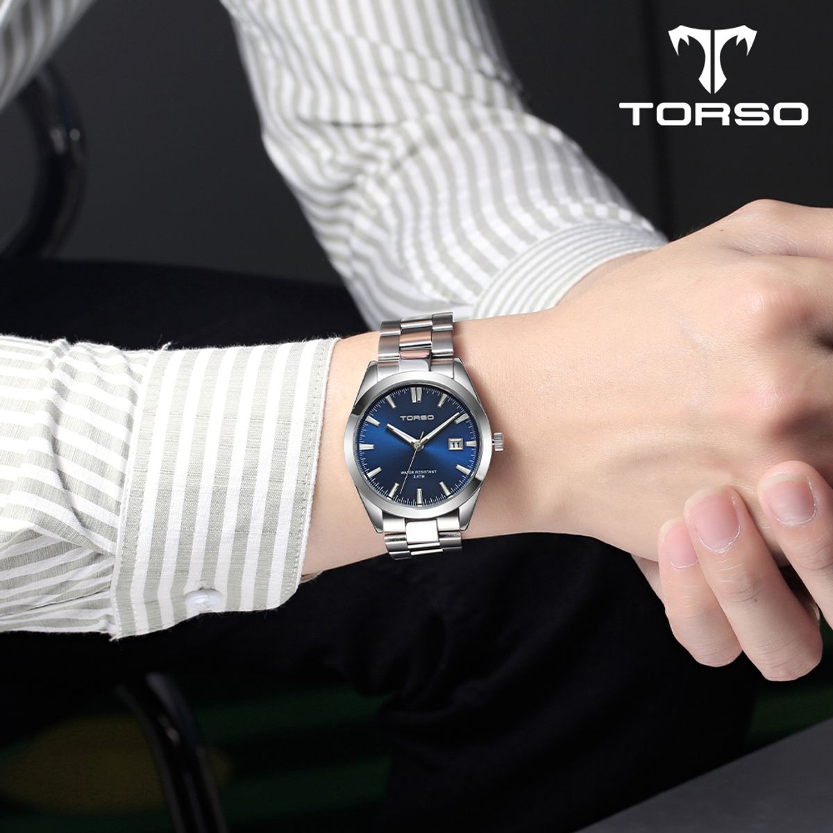 토르소(TORSO) T105M-SLS 마이다스 캘린더 메탈시계