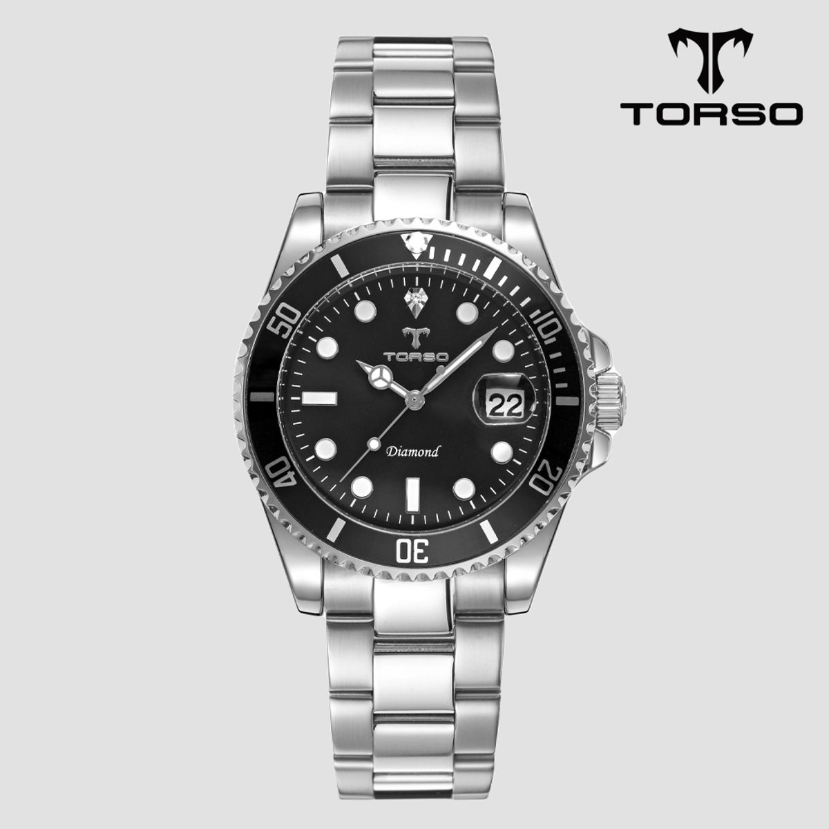 토르소(TORSO) T502M-SBS 이카로스 다이아몬드 워치 남성 메탈 밴드 시계