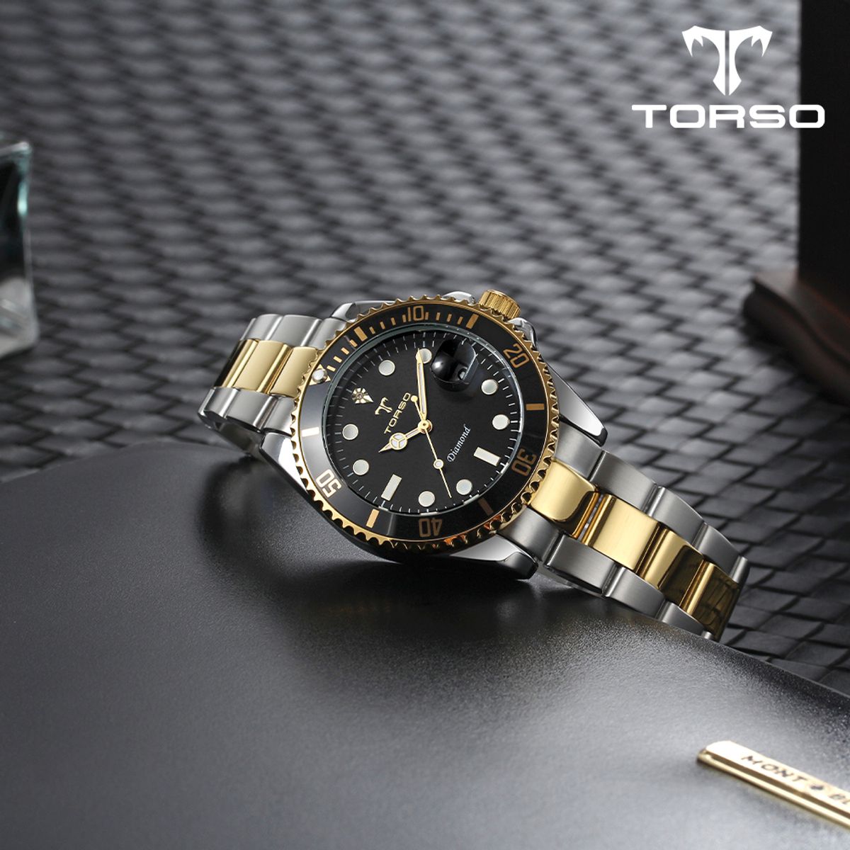 토르소(TORSO) T502M-GBC 이카로스 다이아몬드 워치 남성 메탈 밴드 시계