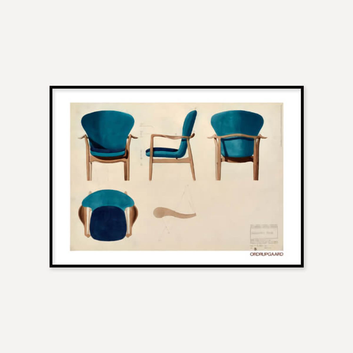 그릿시즌(GREET SEASON) 핀 율 Chair for the Delegates, 1950 (액자 포함)