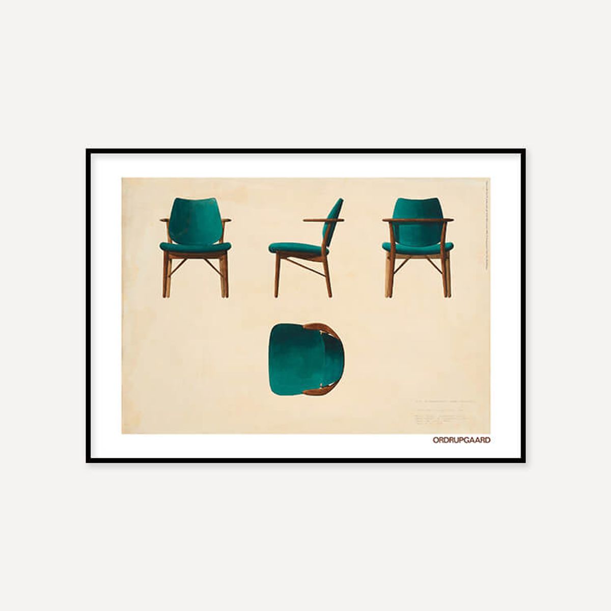 그릿시즌(GREET SEASON) 핀 율 Chair for restaurant at Hotel Richmond, 1965 (액자 포함)
