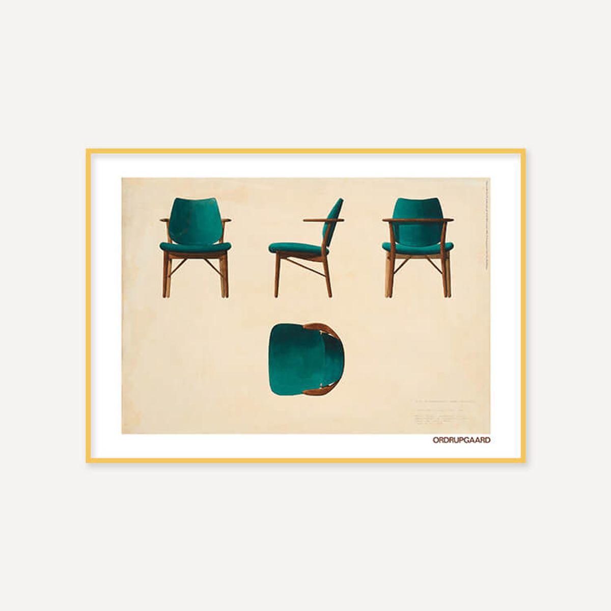 그릿시즌(GREET SEASON) 핀 율 Chair for restaurant at Hotel Richmond, 1965 (액자 포함)