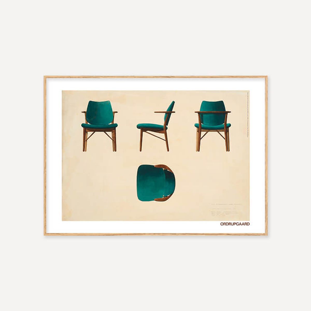 그릿시즌(GREET SEASON) 핀 율 Chair for restaurant at Hotel Richmond, 1965 (액자 포함)