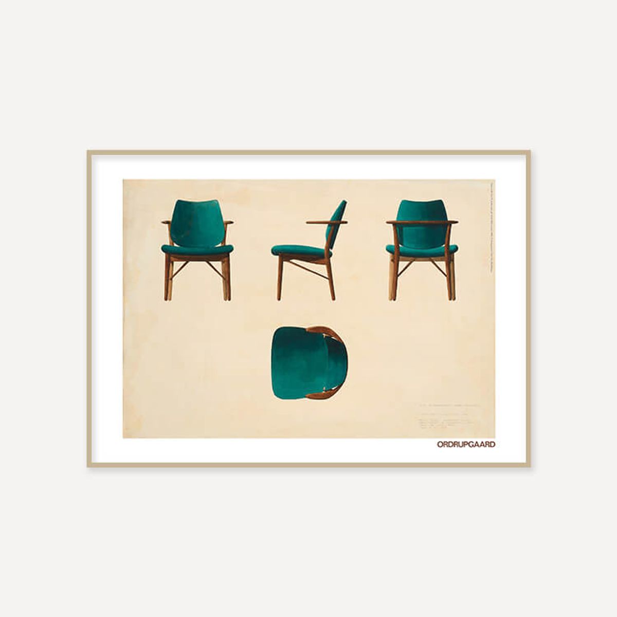 그릿시즌(GREET SEASON) 핀 율 Chair for restaurant at Hotel Richmond, 1965 (액자 포함)