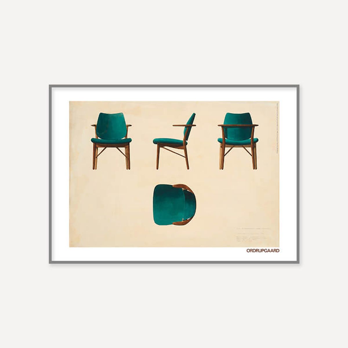 그릿시즌(GREET SEASON) 핀 율 Chair for restaurant at Hotel Richmond, 1965 (액자 포함)