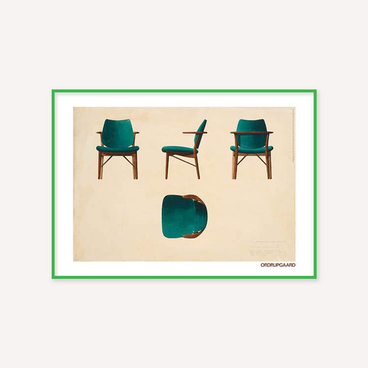 그릿시즌(GREET SEASON) 핀 율 Chair for restaurant at Hotel Richmond, 1965 (액자 포함)