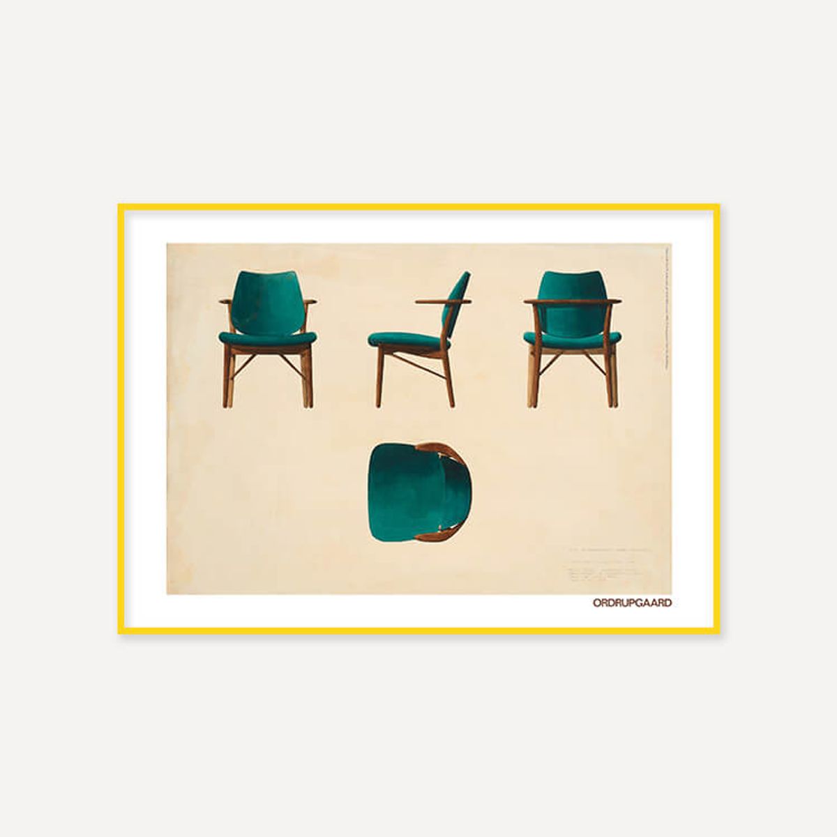 그릿시즌(GREET SEASON) 핀 율 Chair for restaurant at Hotel Richmond, 1965 (액자 포함)