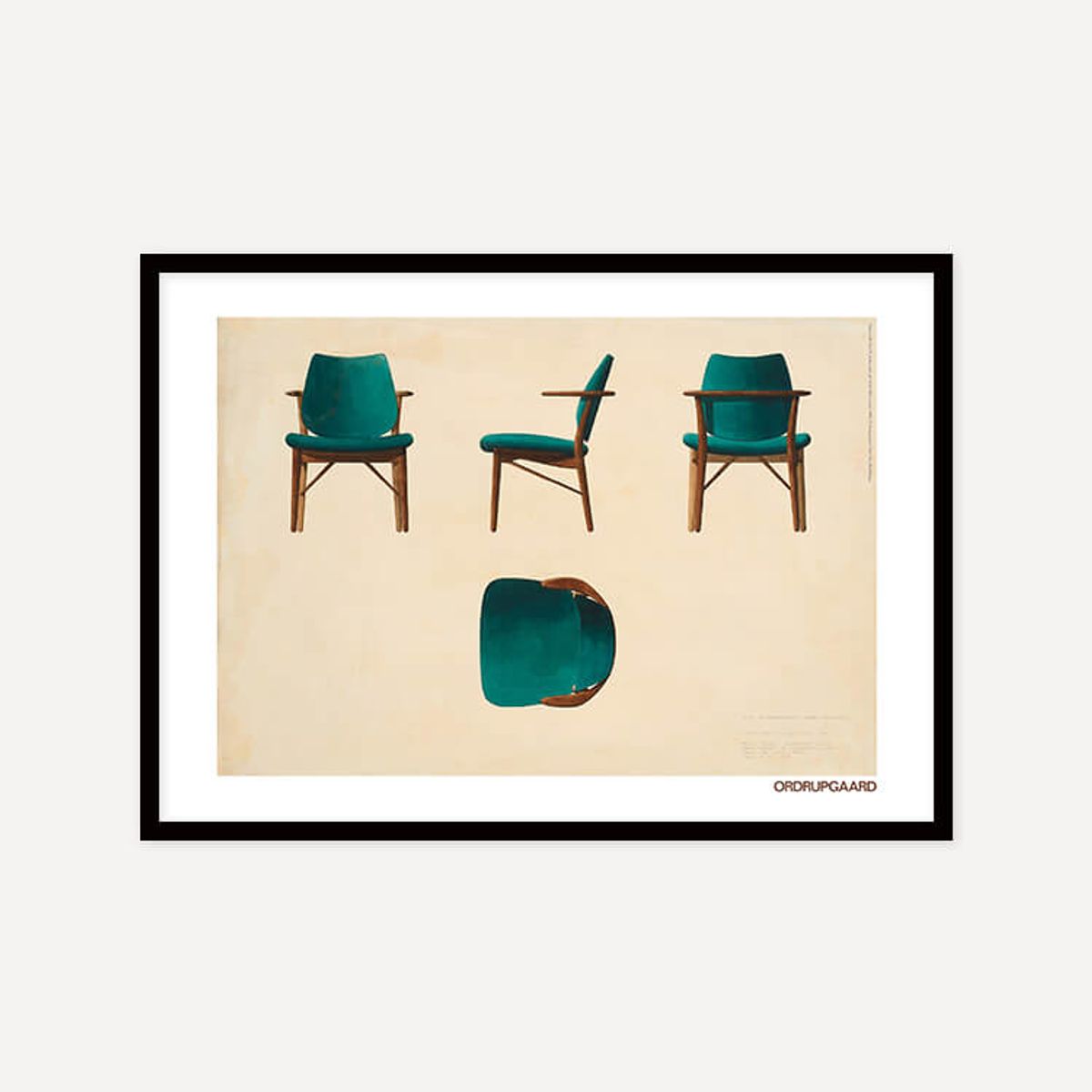 그릿시즌(GREET SEASON) 핀 율 Chair for restaurant at Hotel Richmond, 1965 (액자 포함)