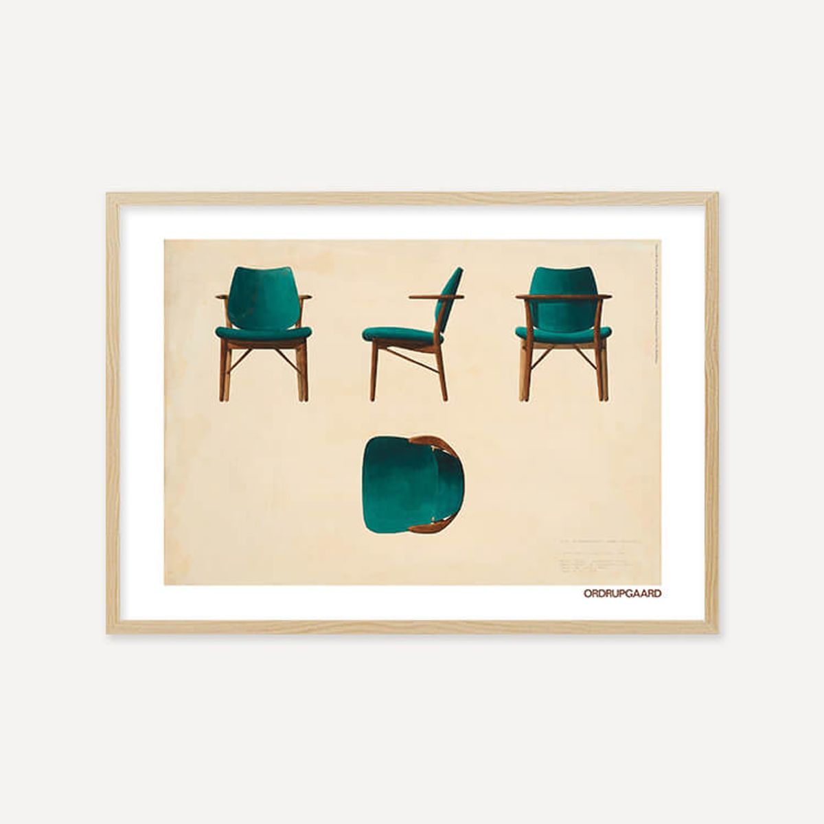 그릿시즌(GREET SEASON) 핀 율 Chair for restaurant at Hotel Richmond, 1965 (액자 포함)