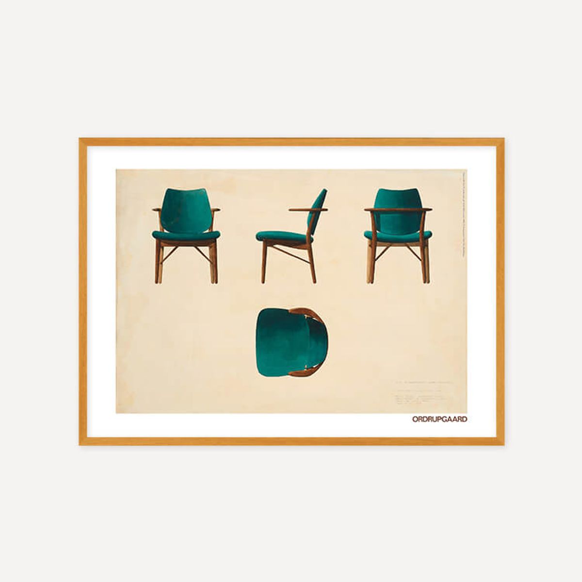 그릿시즌(GREET SEASON) 핀 율 Chair for restaurant at Hotel Richmond, 1965 (액자 포함)
