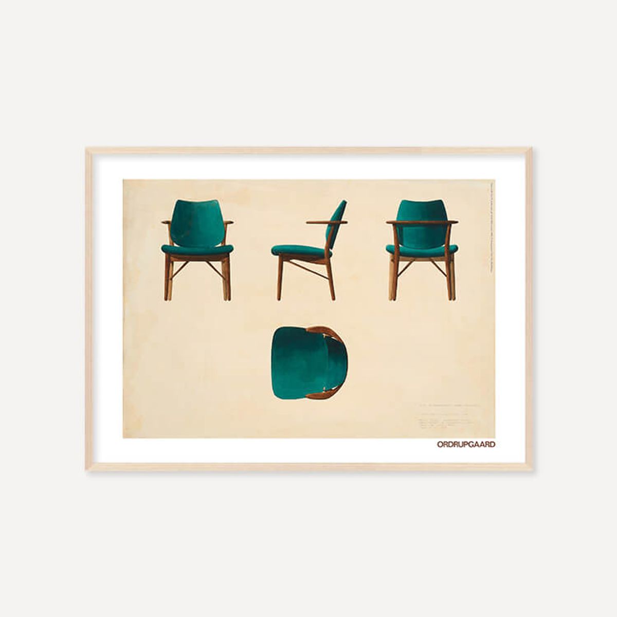 그릿시즌(GREET SEASON) 핀 율 Chair for restaurant at Hotel Richmond, 1965 (액자 포함)