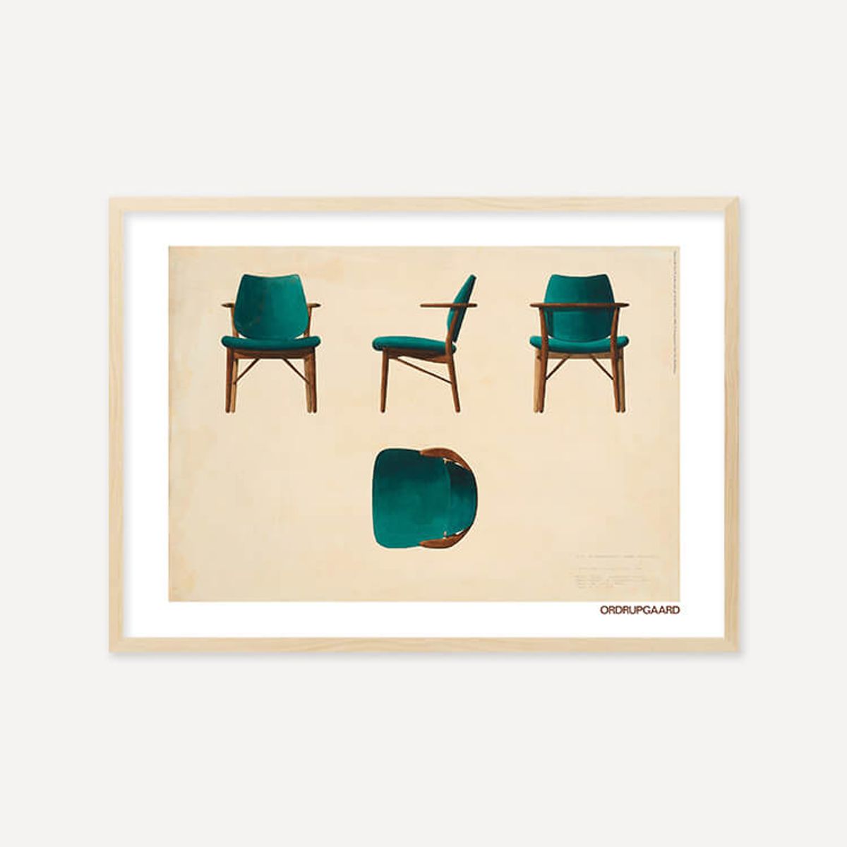 그릿시즌(GREET SEASON) 핀 율 Chair for restaurant at Hotel Richmond, 1965 (액자 포함)