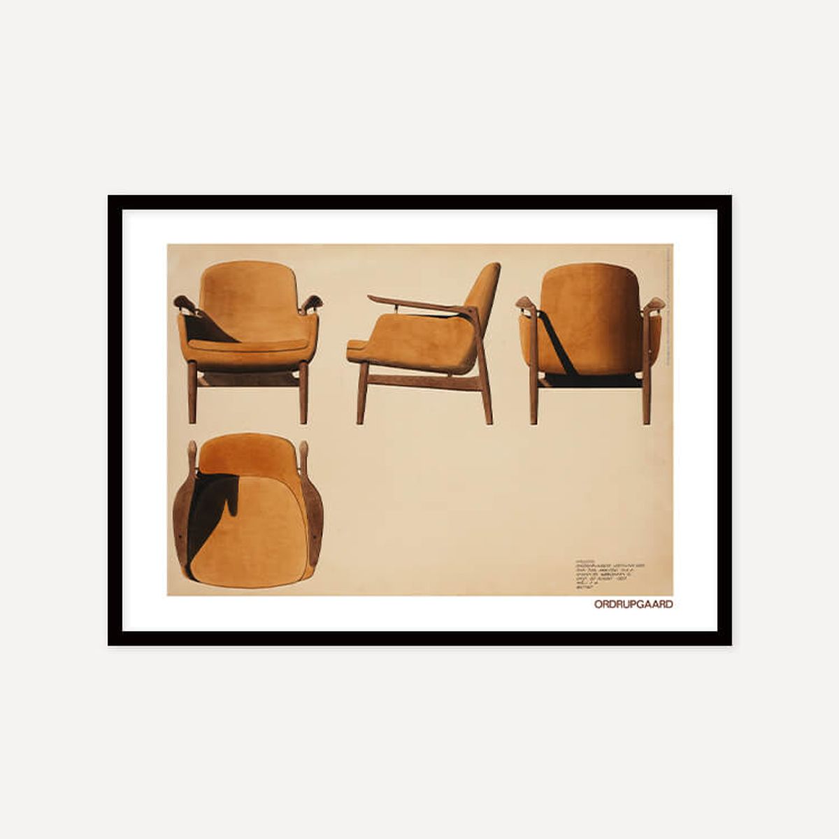 그릿시즌(GREET SEASON) 핀 율 Upholstered recliner with free arm, 1953 (액자 포함)