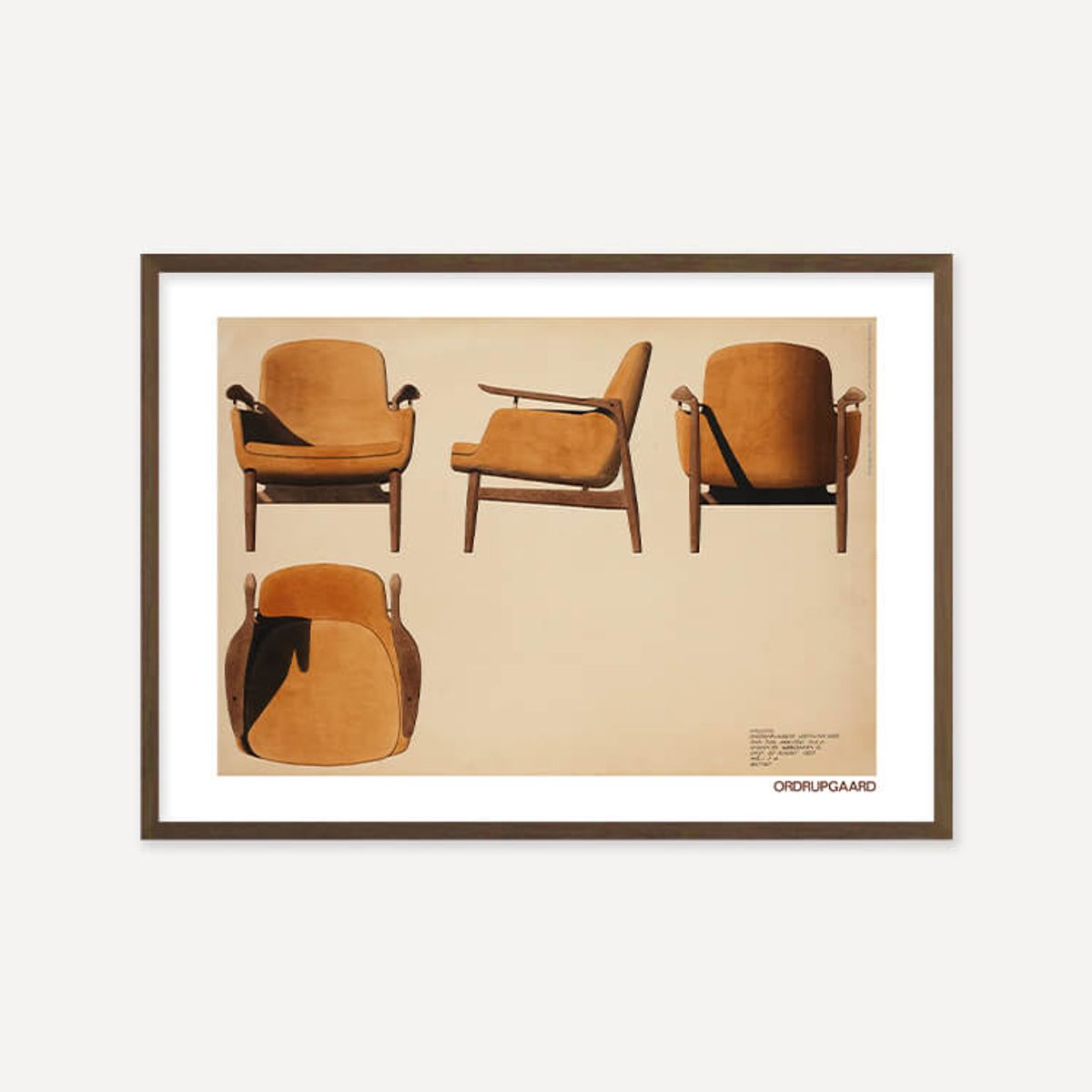 그릿시즌(GREET SEASON) 핀 율 Upholstered recliner with free arm, 1953 (액자 포함)