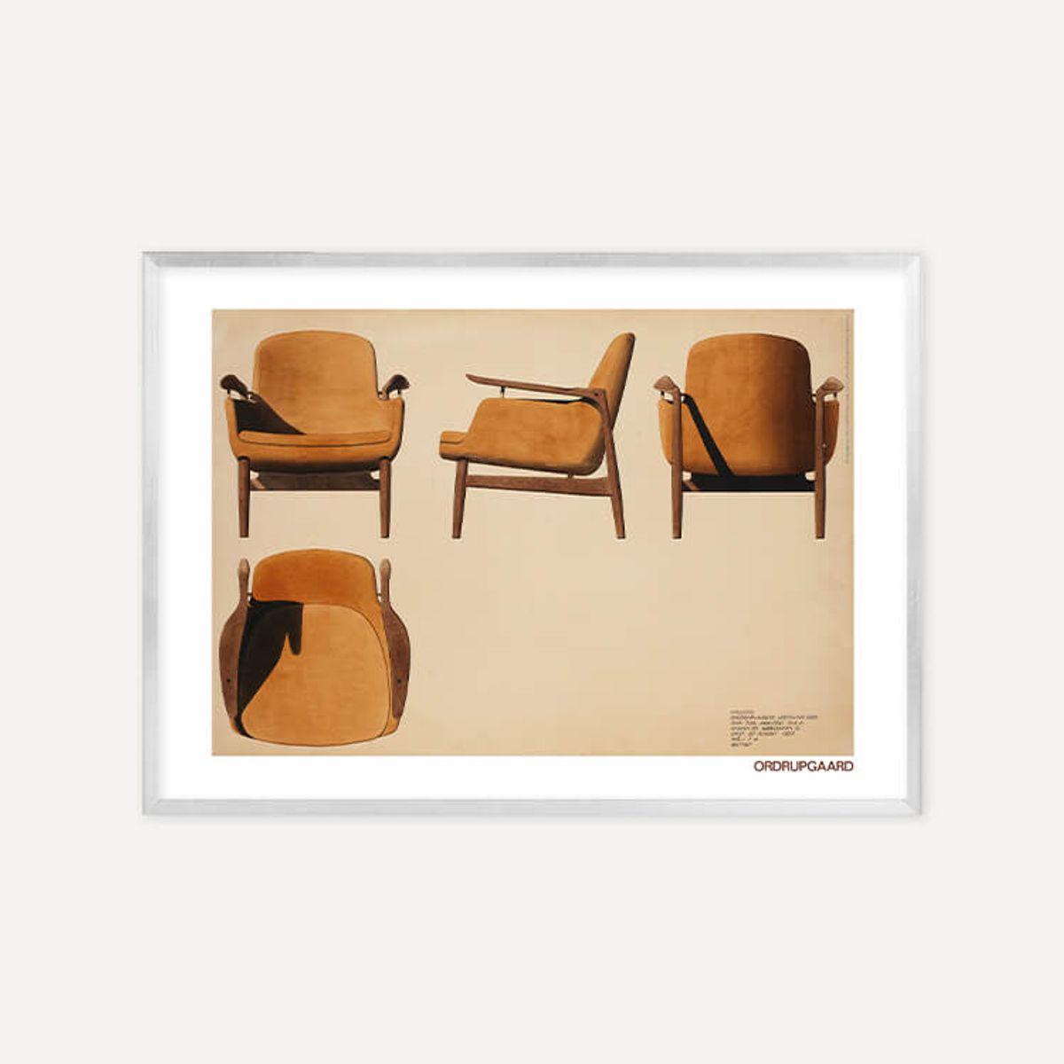 그릿시즌(GREET SEASON) 핀 율 Upholstered recliner with free arm, 1953 (액자 포함)