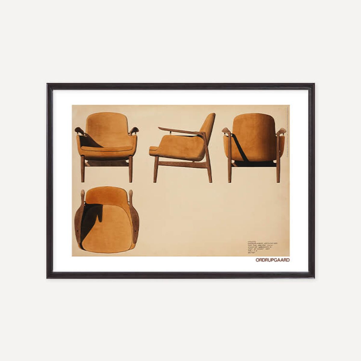 그릿시즌(GREET SEASON) 핀 율 Upholstered recliner with free arm, 1953 (액자 포함)