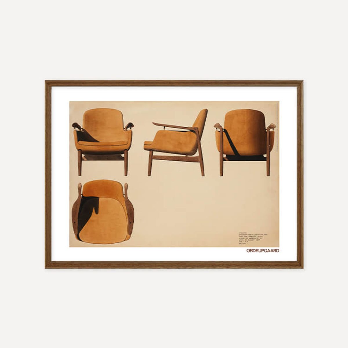 그릿시즌(GREET SEASON) 핀 율 Upholstered recliner with free arm, 1953 (액자 포함)