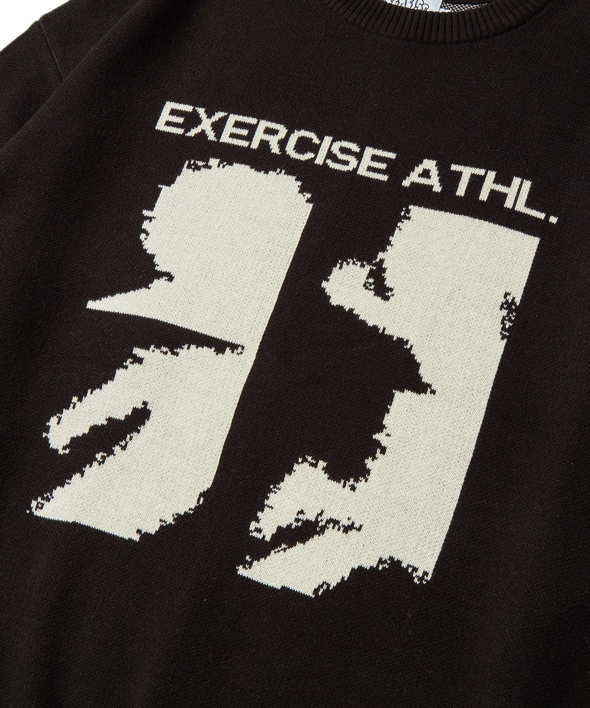 엑서사이즈(EXERCISE) RUNNER PUZZLE PIECE JACQUARD KNIT_BLACK