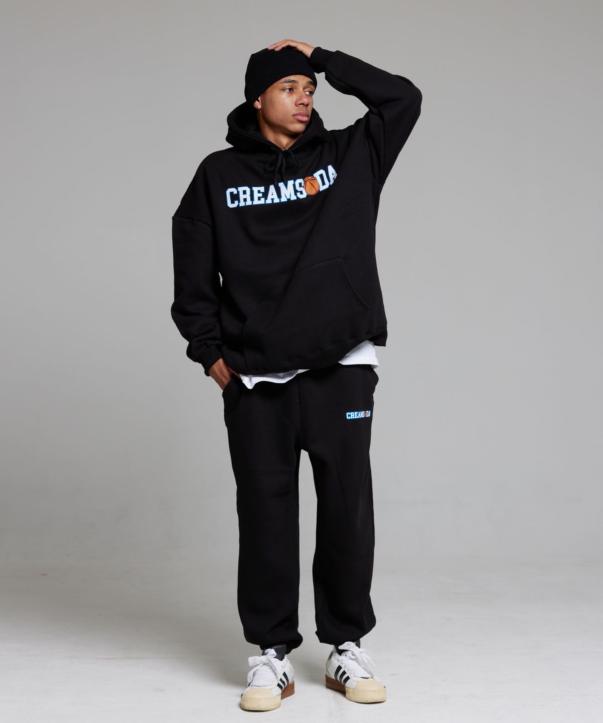 크림소다랩(CREAM SODA LAB) LAB 씨알 볼러 조거 트레이닝 팬츠 블랙
