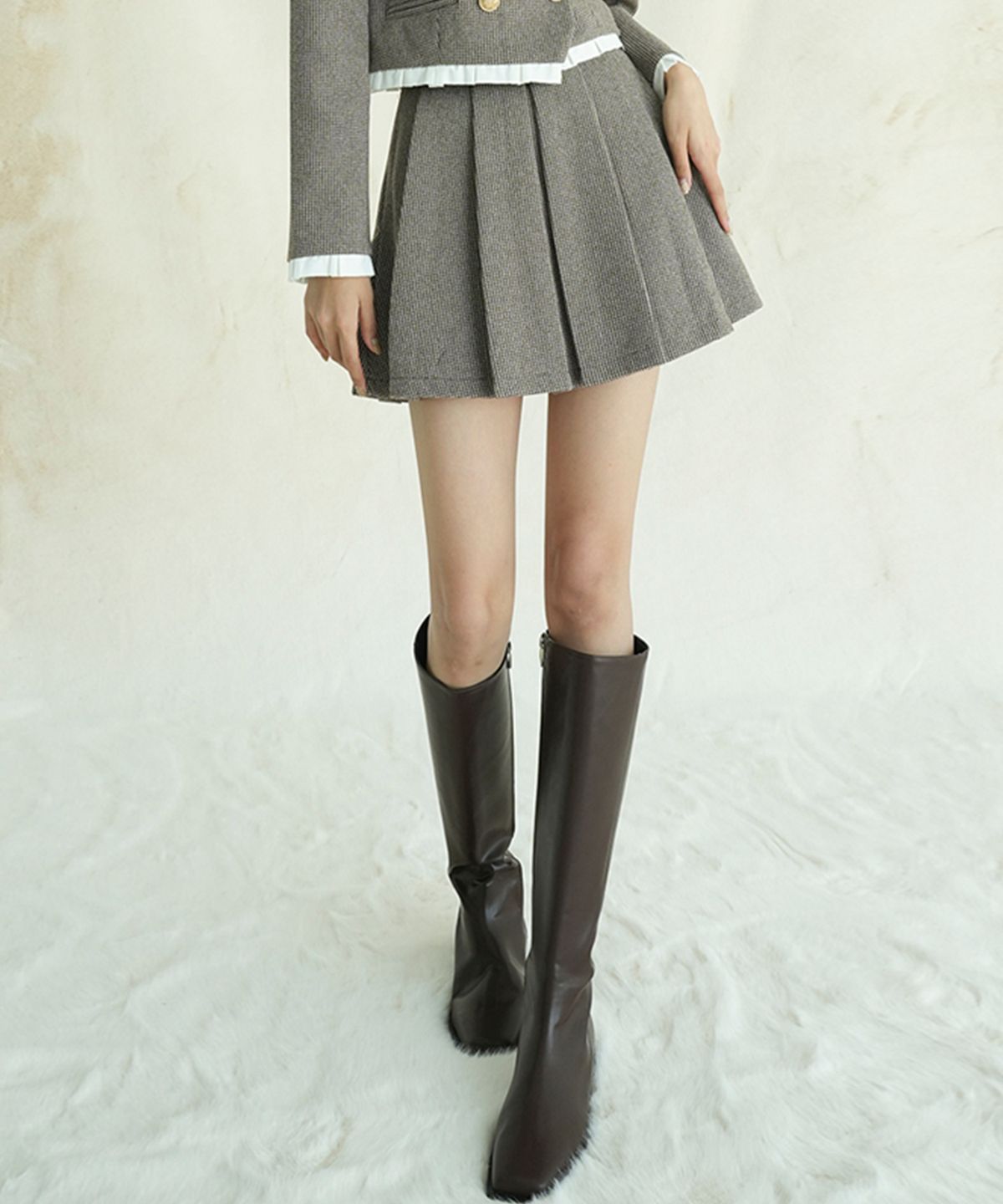 어반드레스(AVANDRESS) Hellen Check Skirt BLACK