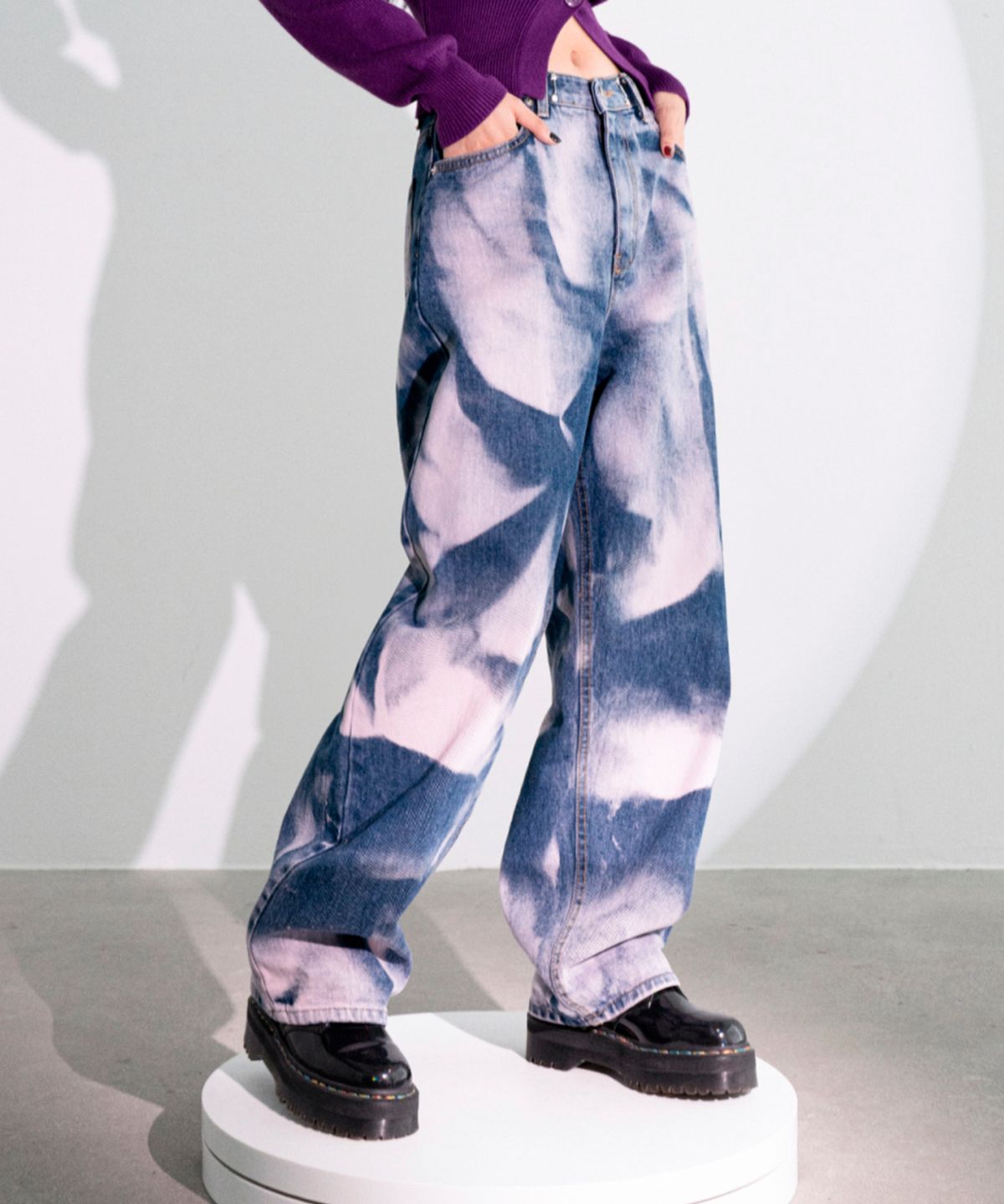 어반드레스(AVANDRESS) T.D.I. Buckle Denim Pants BLACK