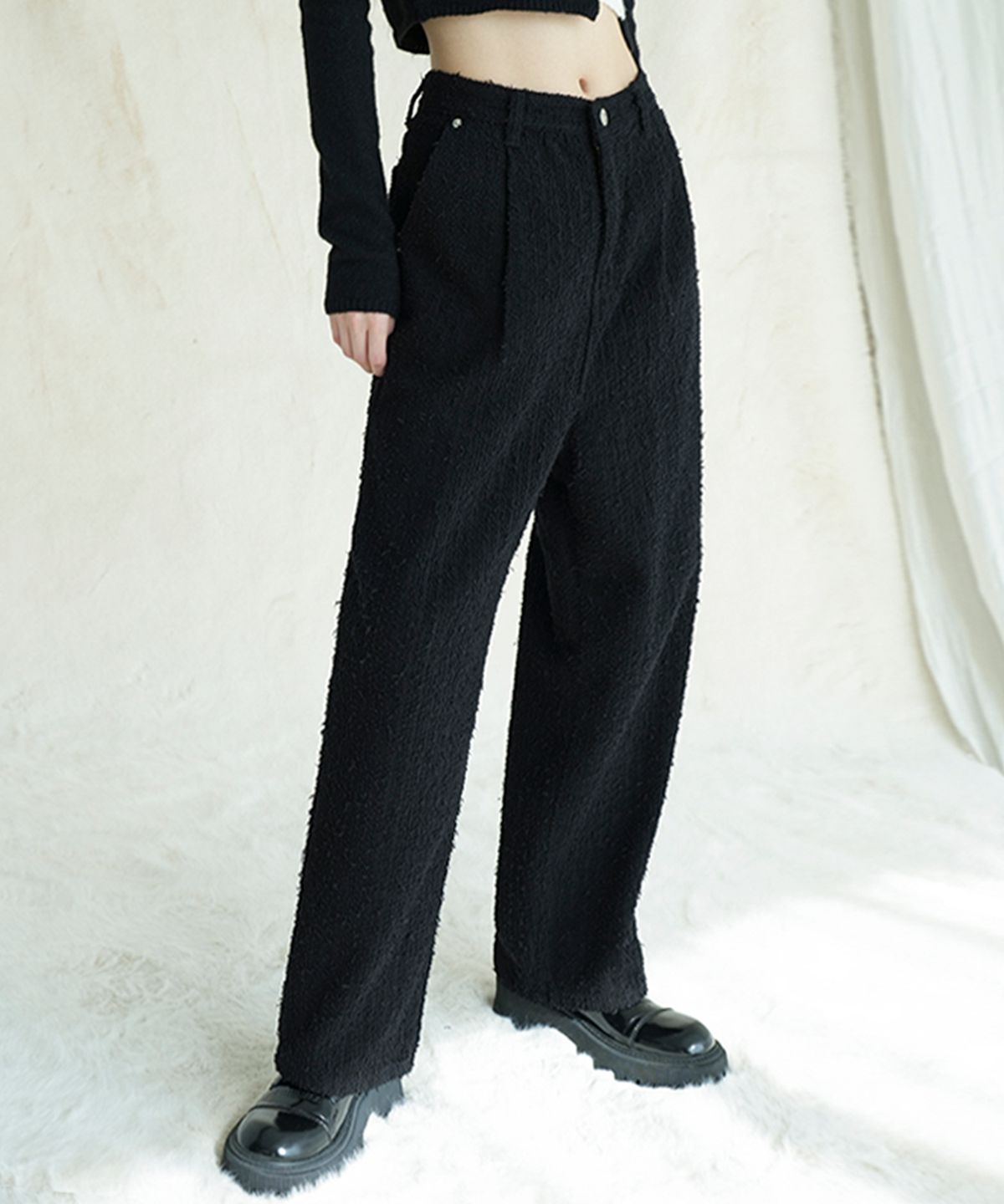 어반드레스(AVANDRESS) Tweed Pintuck Wide Pants - 5COL