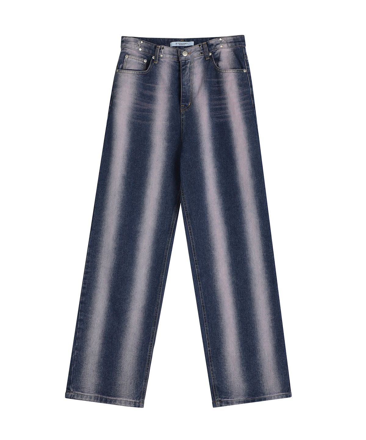 어반드레스(AVANDRESS) Vertical Line Buckle Denim Pants PURPLE