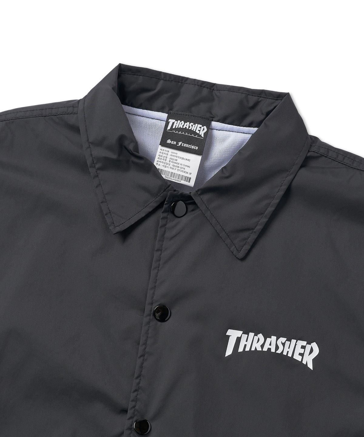 트레셔(THRASHER) 매거진 로고 코치 자켓 블랙