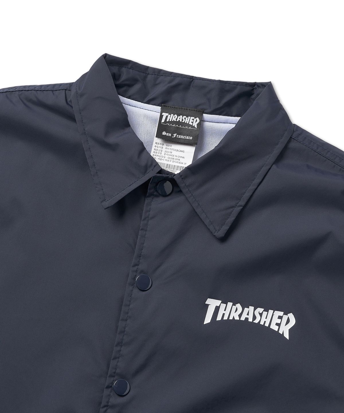 트레셔(THRASHER) 매거진 로고 코치 자켓 네이비