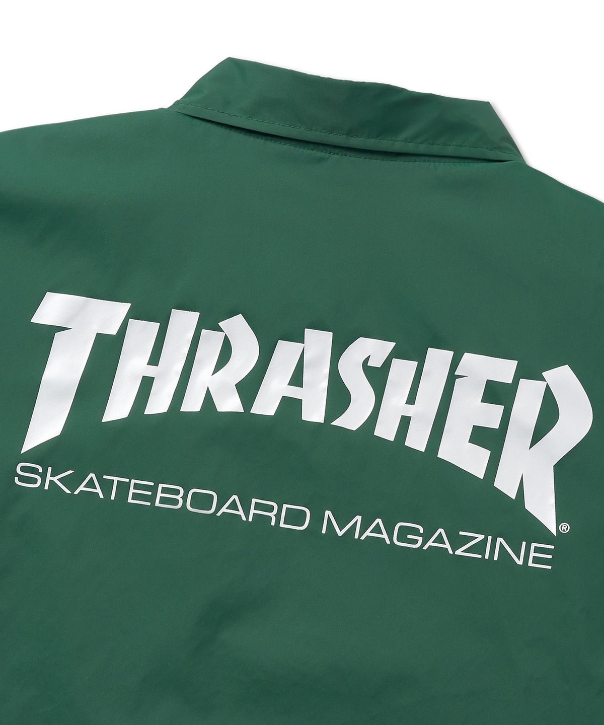 트레셔(THRASHER) 매거진 로고 코치 자켓 그린
