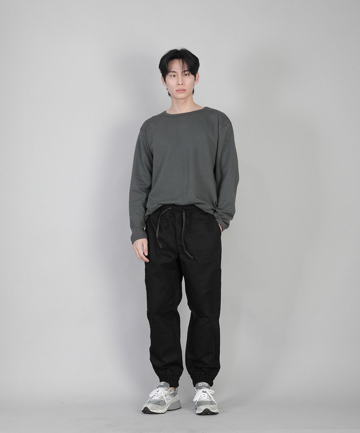 세인트크루(SAINTCREW) 볼드 앵클밴드 카고조거 팬츠 BAC-328 블랙