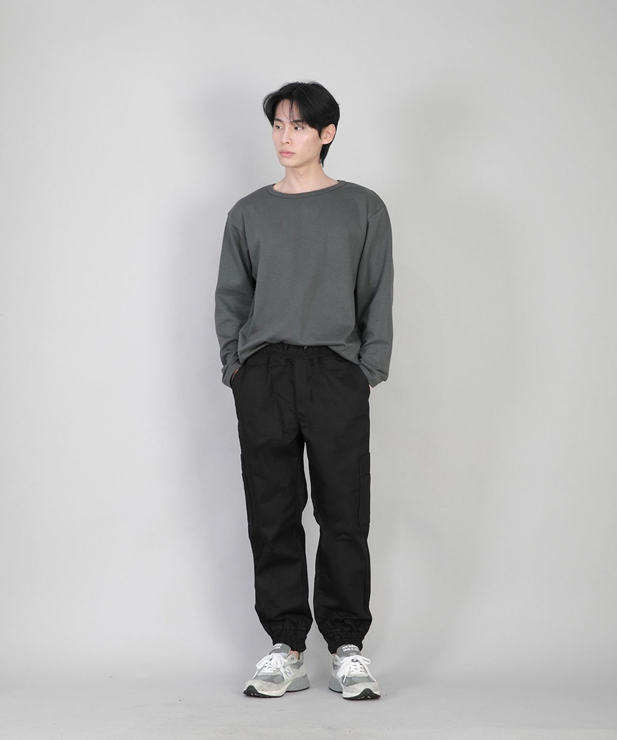 세인트크루(SAINTCREW) 볼드 앵클밴드 카고조거 팬츠 BAC-328 블랙