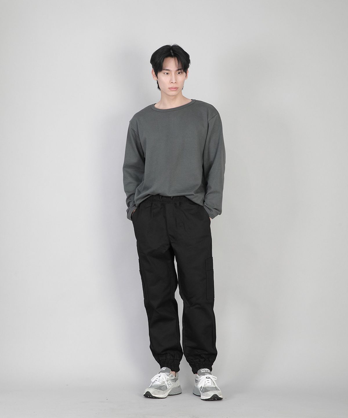 세인트크루(SAINTCREW) 볼드 앵클밴드 카고조거 팬츠 BAC-328 블랙