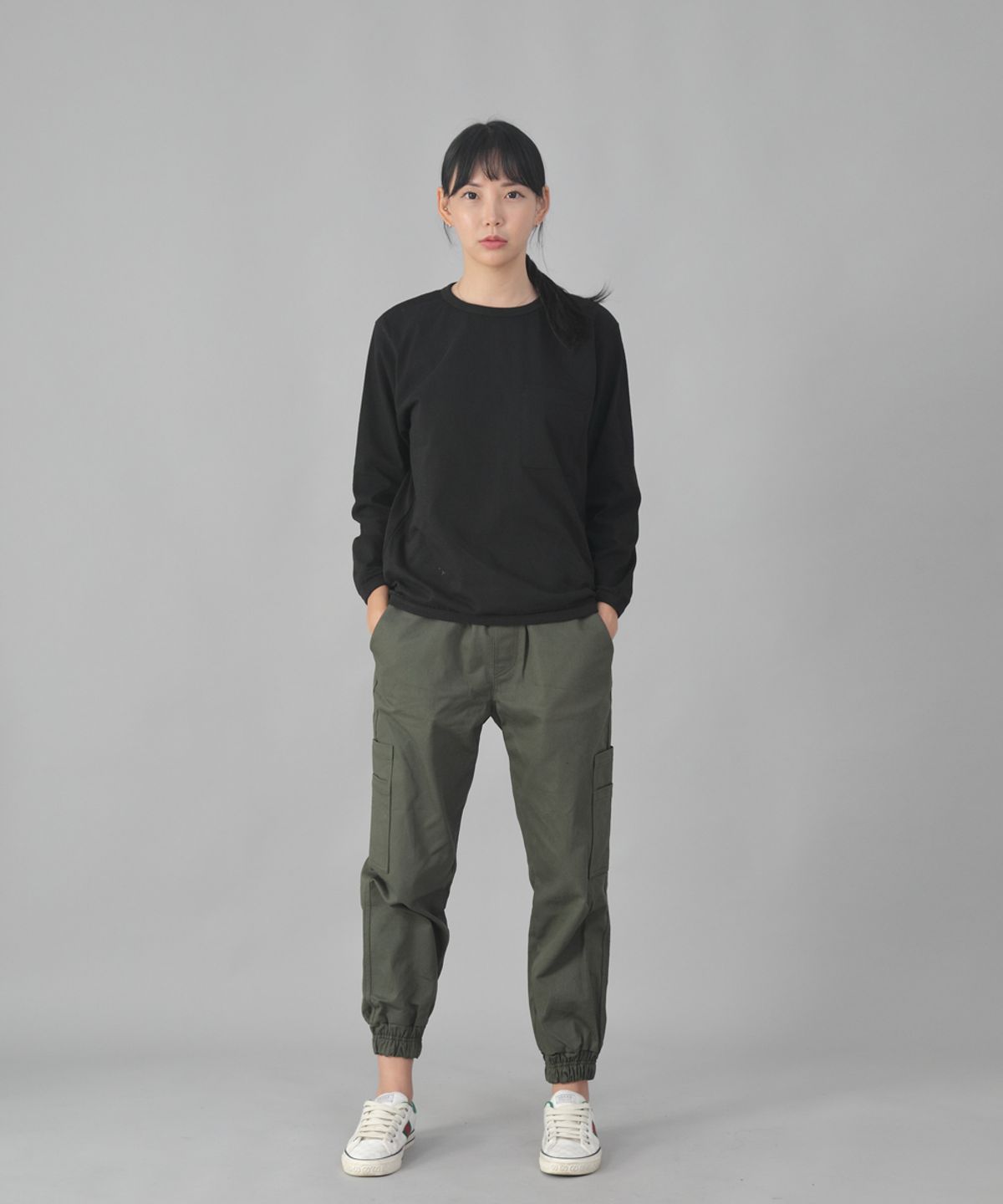 세인트크루(SAINTCREW) 볼드 앵클밴드 카고조거 팬츠 BAC-328 카키