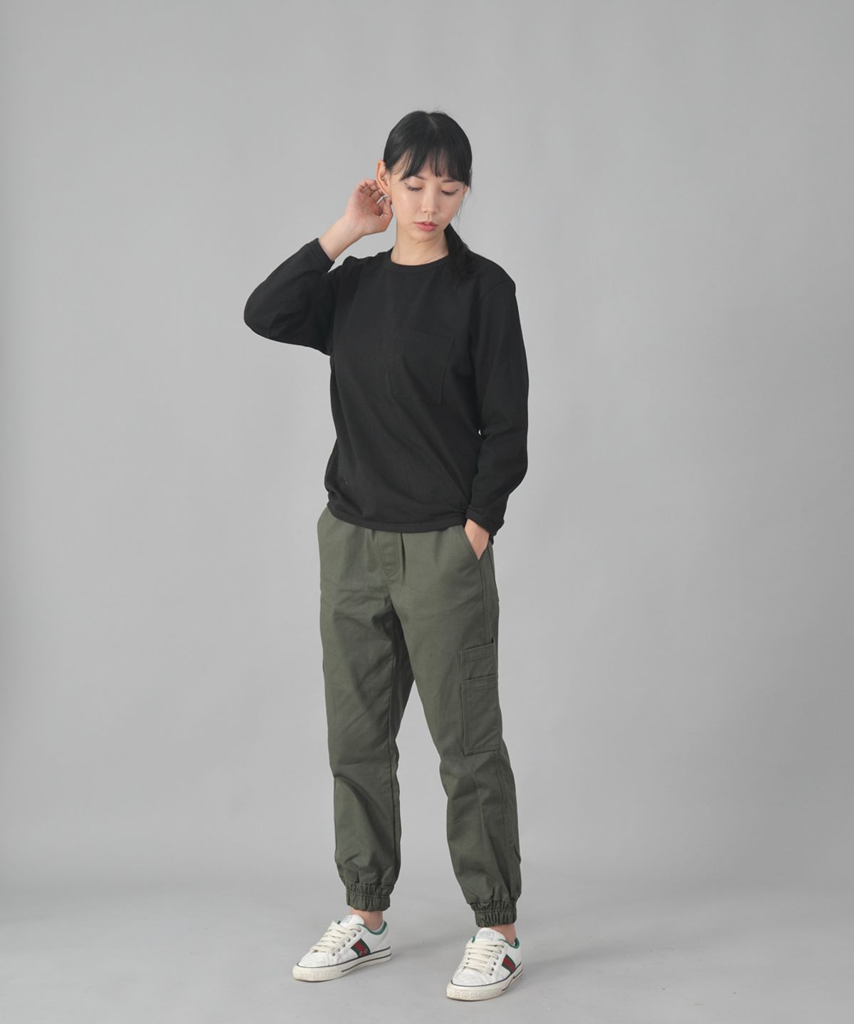 세인트크루(SAINTCREW) 볼드 앵클밴드 카고조거 팬츠 BAC-328 카키