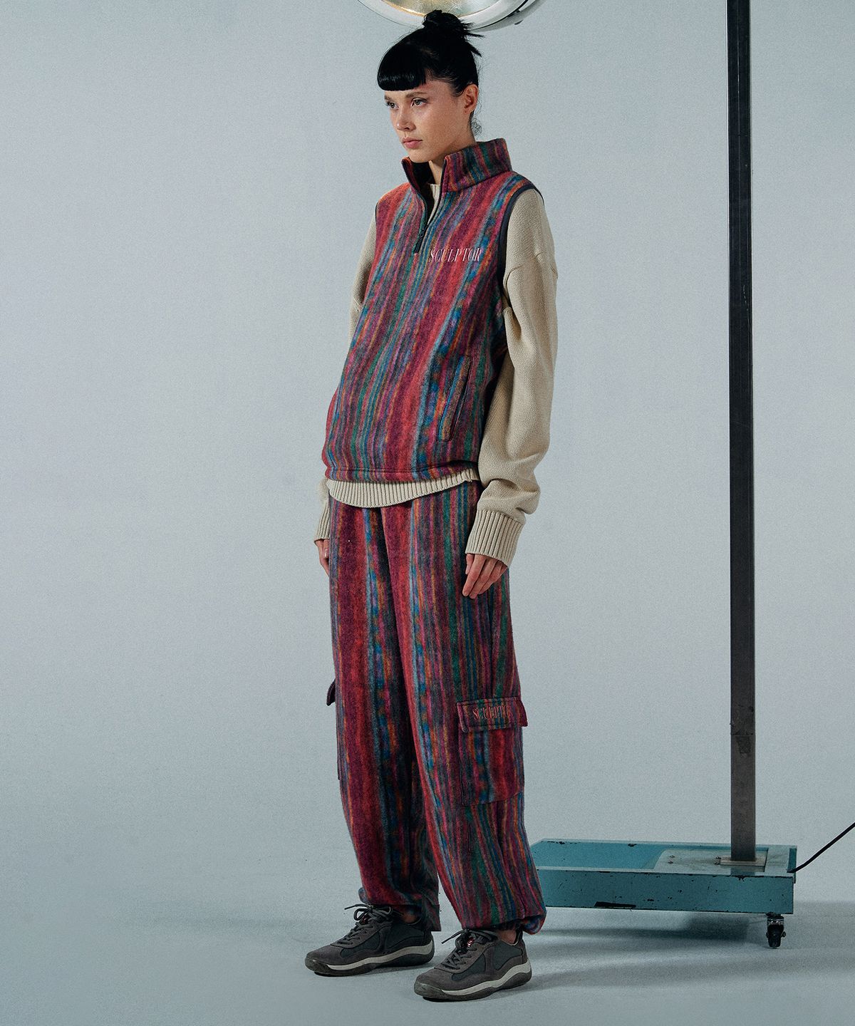 스컬프터(SCULPTOR) Rascal Fleece Cargo Pants Multi Pink