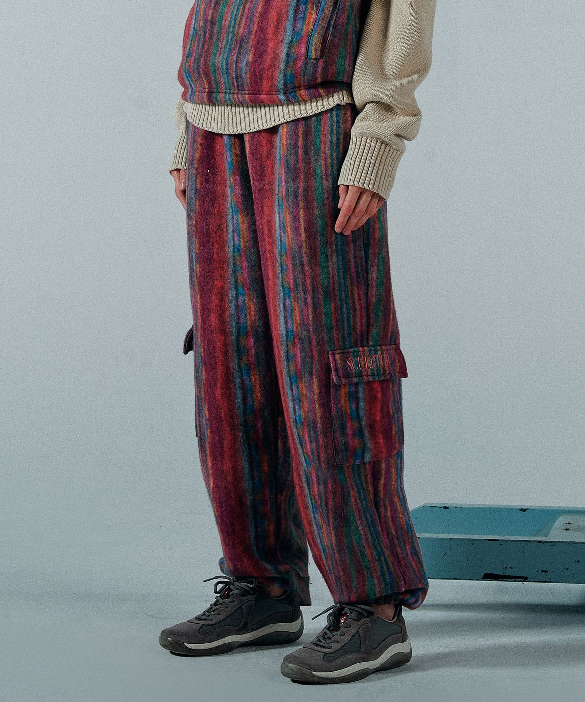 스컬프터(SCULPTOR) Rascal Fleece Cargo Pants Multi Pink