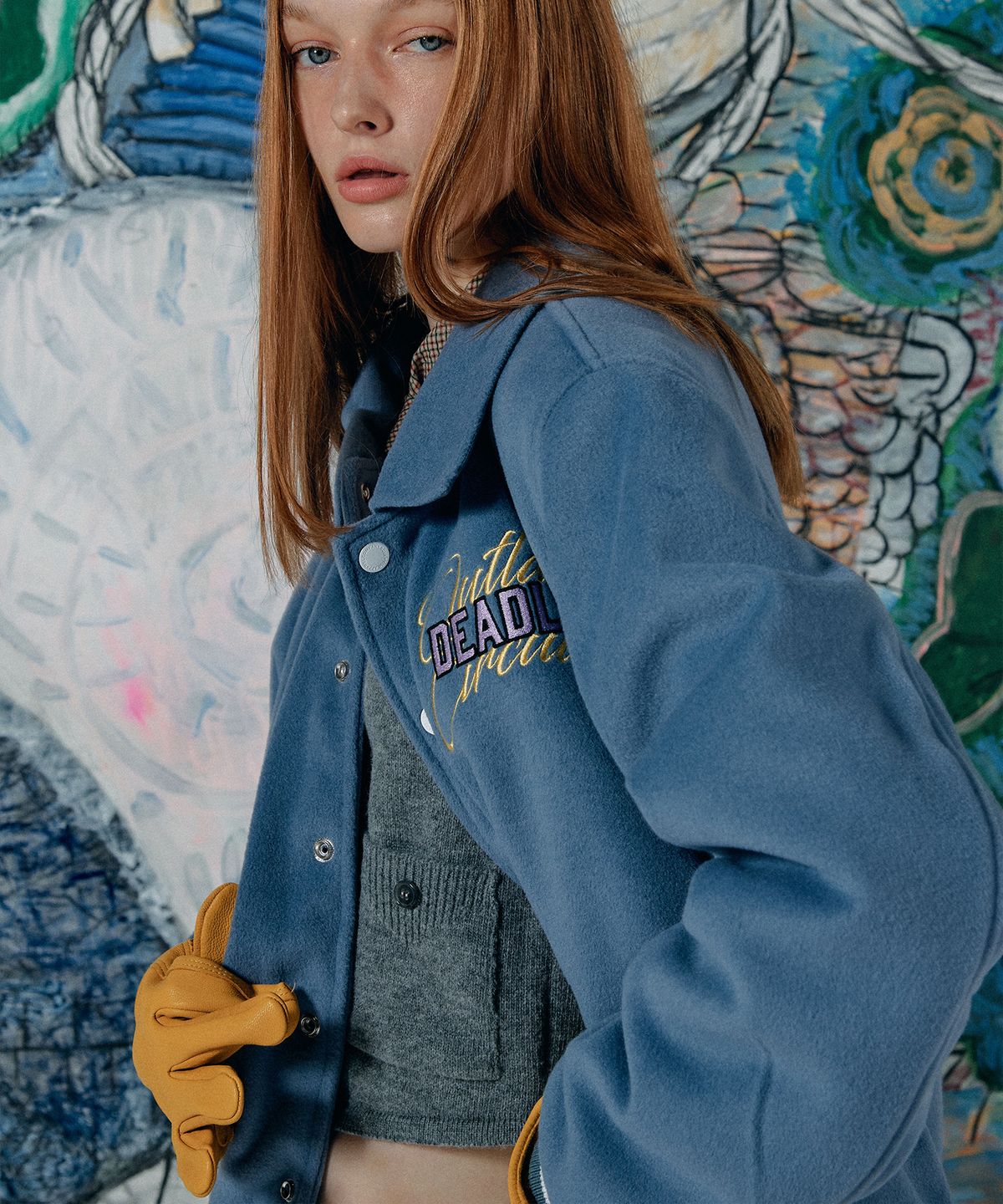 스컬프터(SCULPTOR) Varsity Standard Jacket Blue