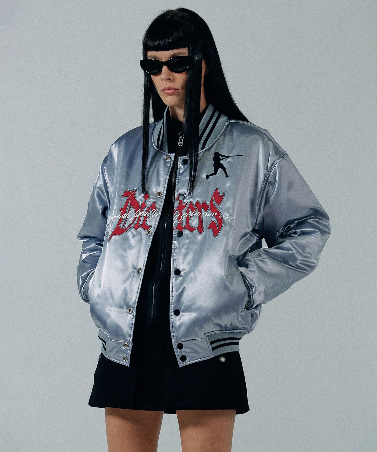 스컬프터(SCULPTOR) Sports Reversible Stadium Jacket Navy/Silver