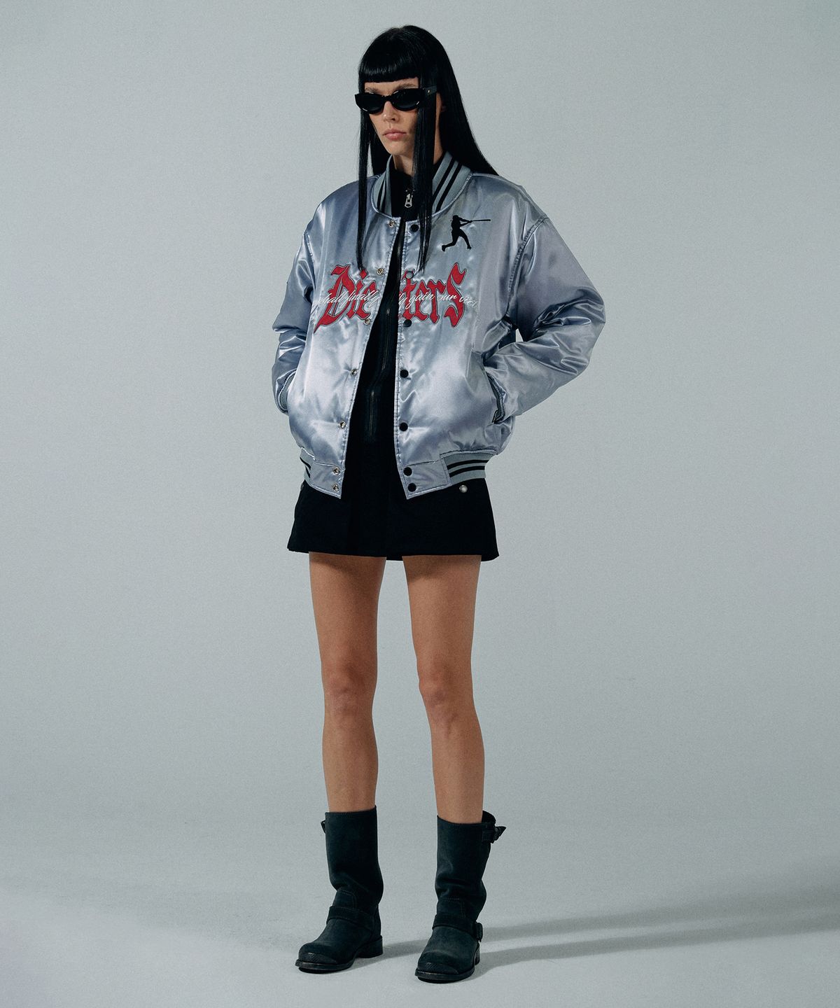 스컬프터(SCULPTOR) Sports Reversible Stadium Jacket Navy/Silver