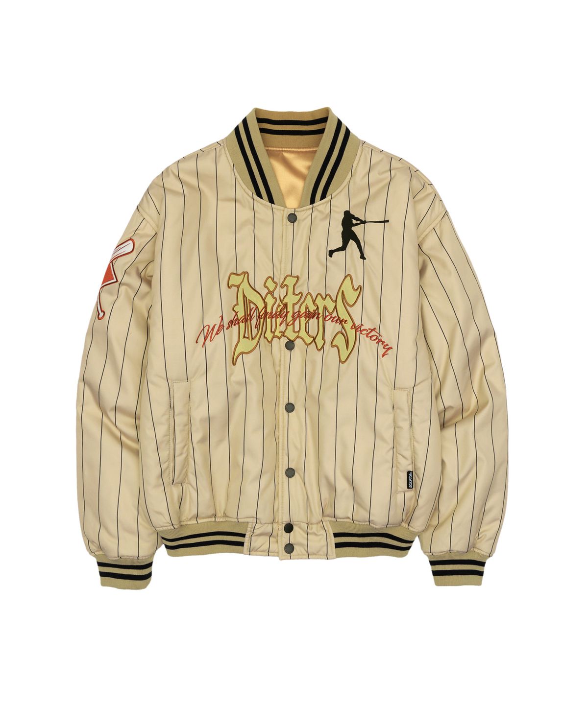 스컬프터(SCULPTOR) Sports Reversible Stadium Jacket Beige/Gold