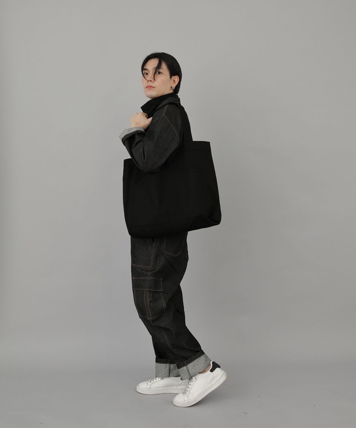 세인트크루(SAINTCREW) 하우스 포켓 빅사이즈 에코백 HP-111 블랙