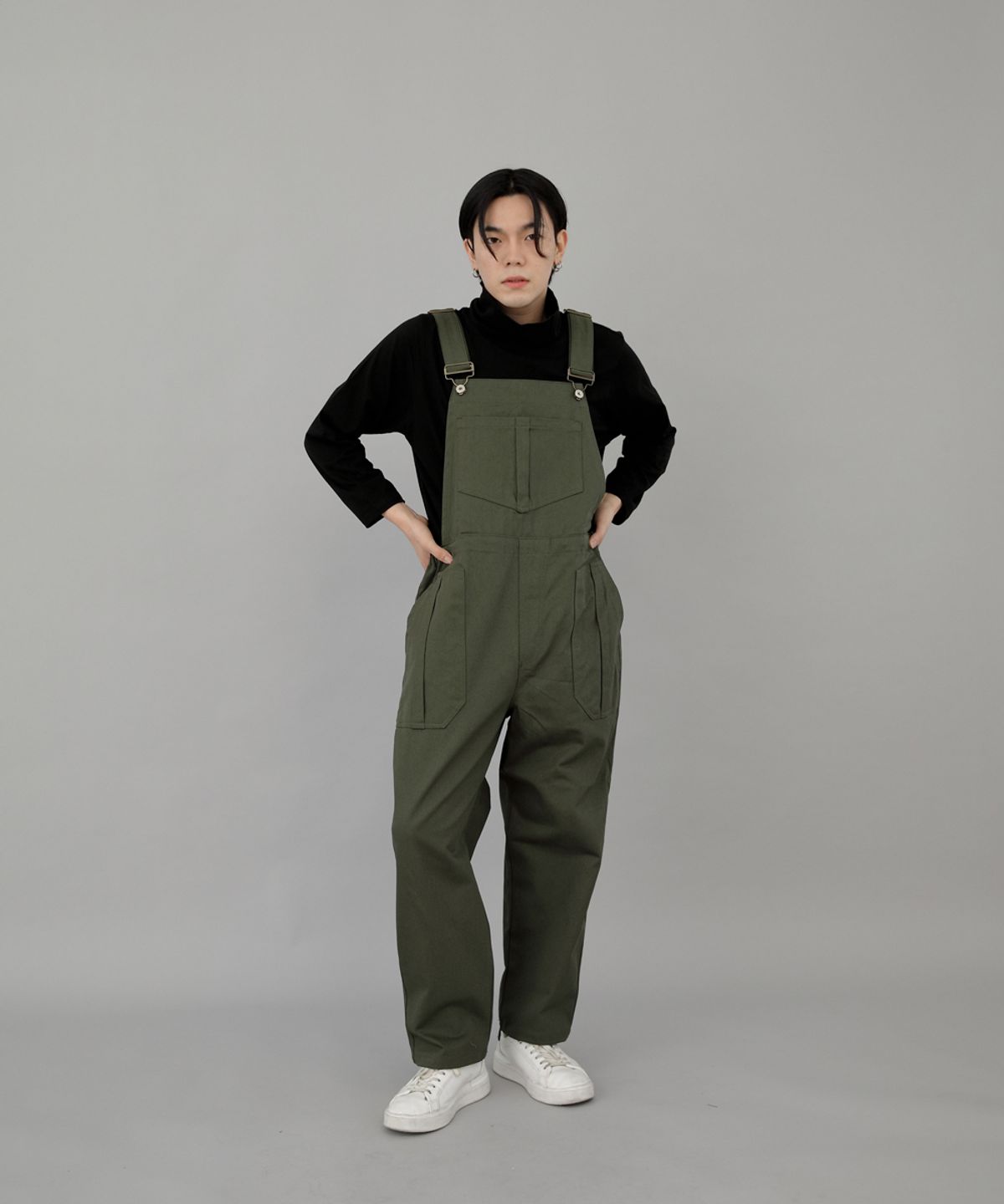 세인트크루(SAINTCREW) 링클포켓 밴드 오버롤 WPB-613 카키