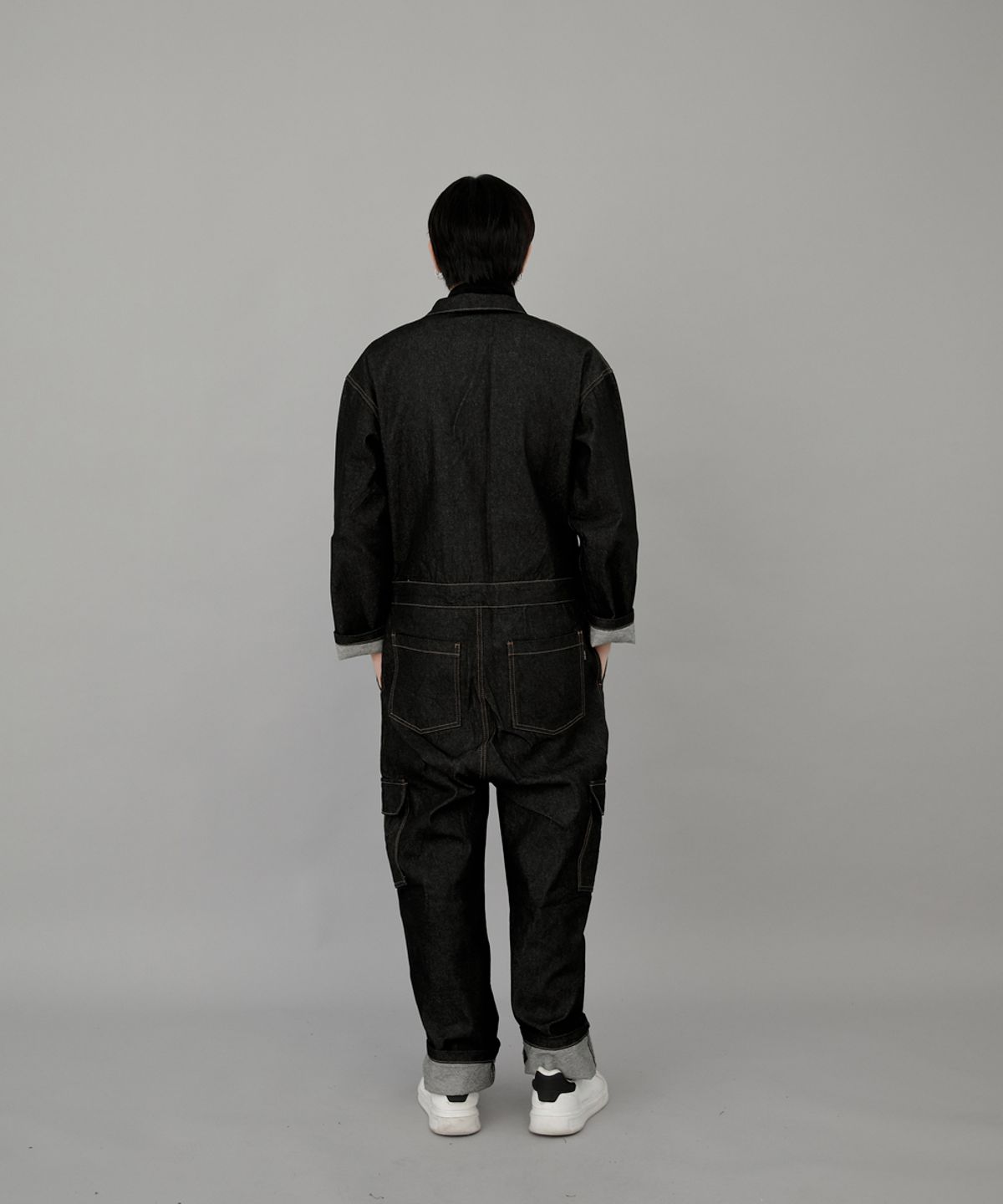 세인트크루(SAINTCREW) 레트로라인 카고 점프슈트 RLC-509 블랙 데님 BRS