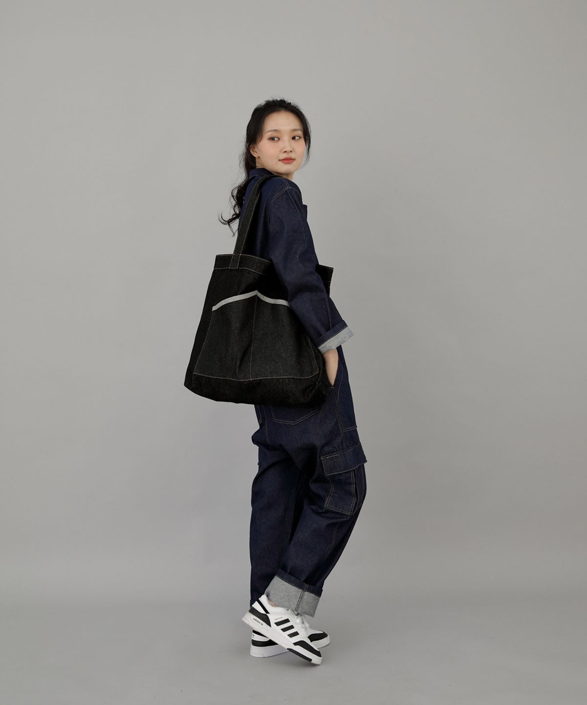 세인트크루(SAINTCREW) 레트로라인 카고 점프슈트 RLC-509 인디고 데님 BRS