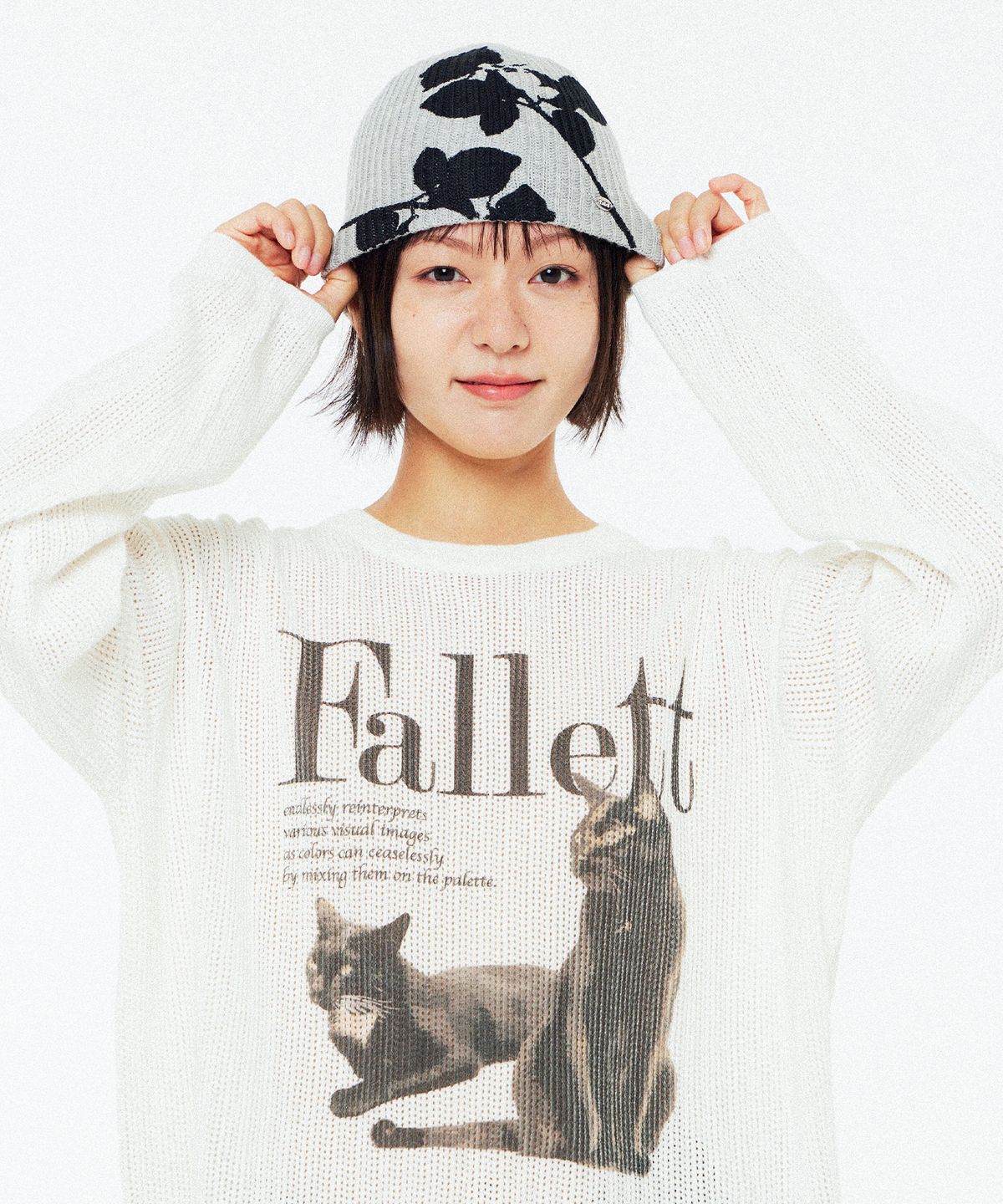 팔렛(FALLETT) 듀스 네로 스카시 니트 아이보리