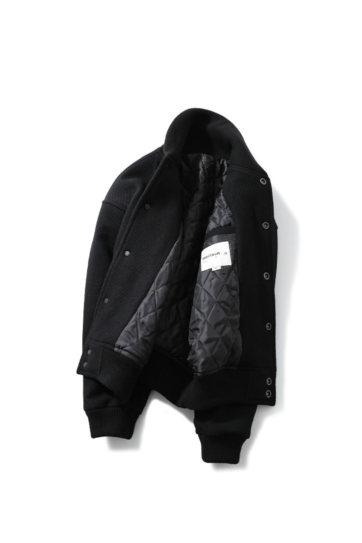 홀리선(HORLISUN) 22FW Header Stadium Twill Wool Jacket Black