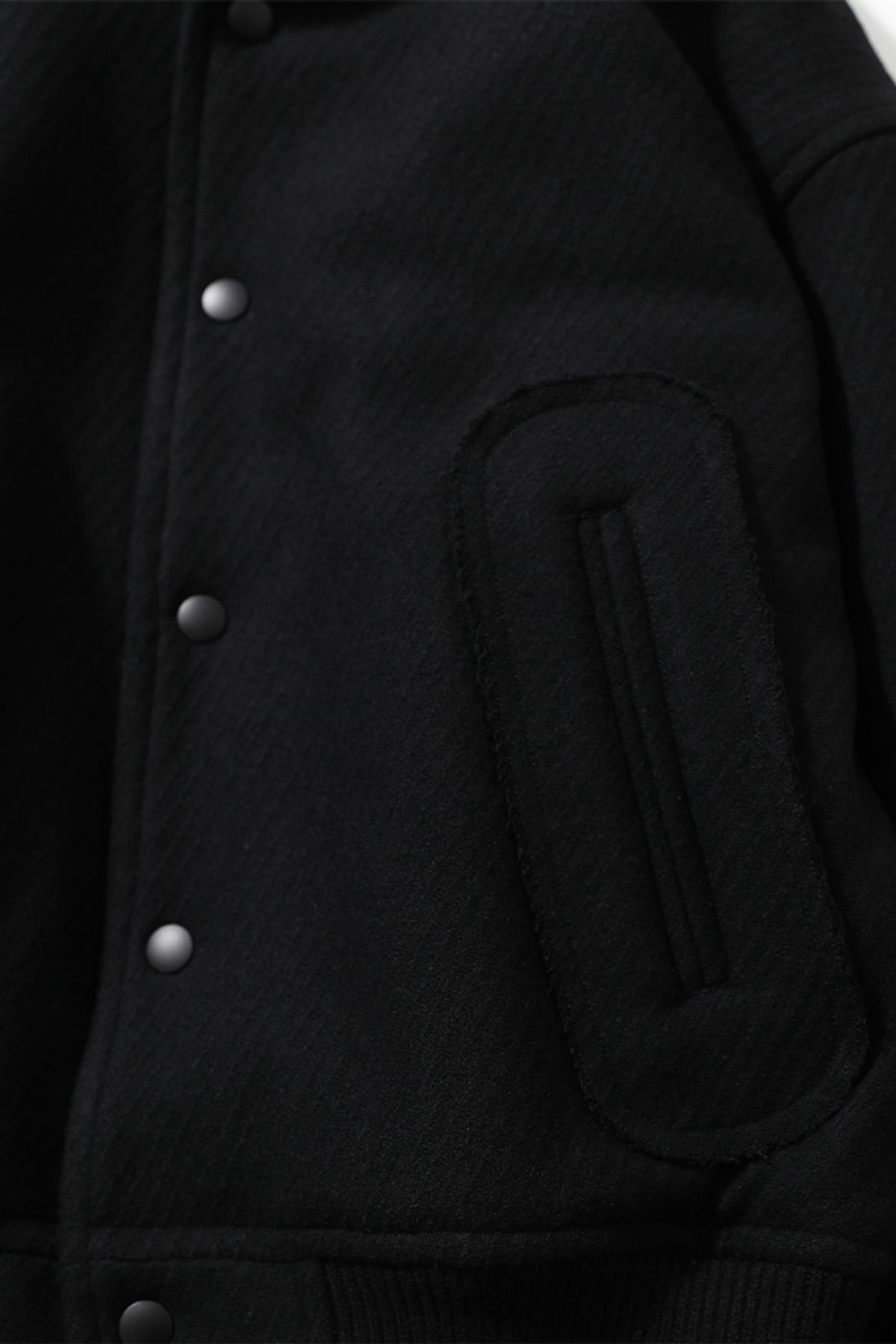 홀리선(HORLISUN) 22FW Header Stadium Twill Wool Jacket Black